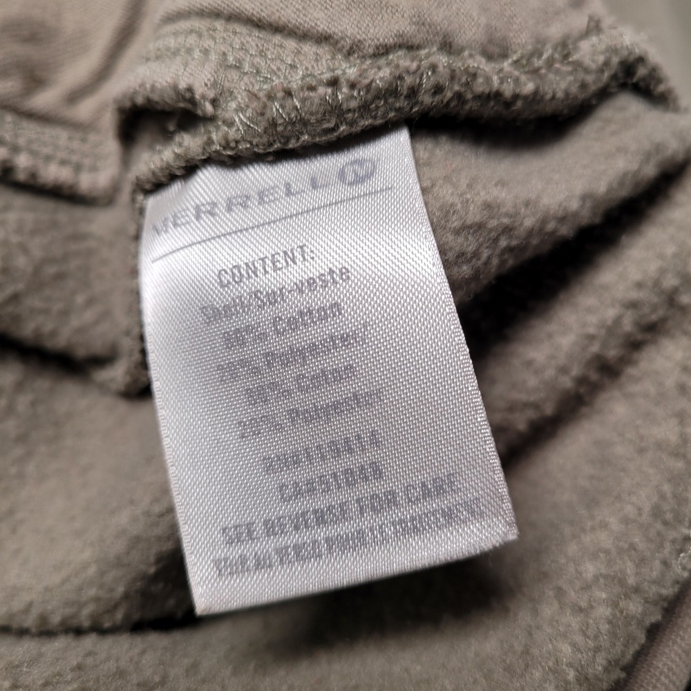 Merrell Full Zip Hoodie Mens Large Olive Green Excellent Graphic Fleece Jacket - Picture 6 of 7